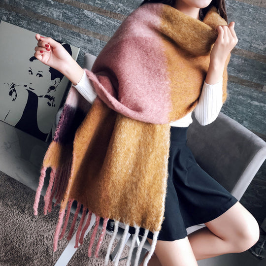 Geruite Sjaal met Franje voor Vrouwen | Ideaal voor het Koude Seizoen