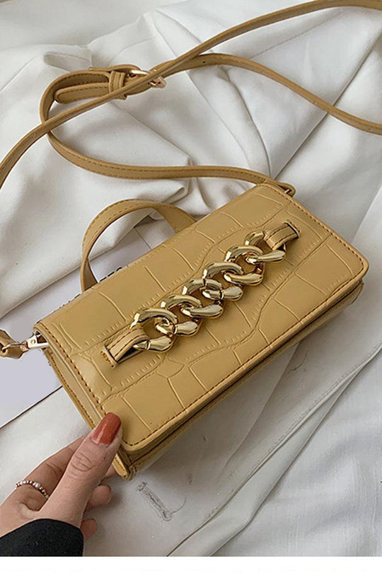 Geel Gouden Ketting Accent Crossbody Tas