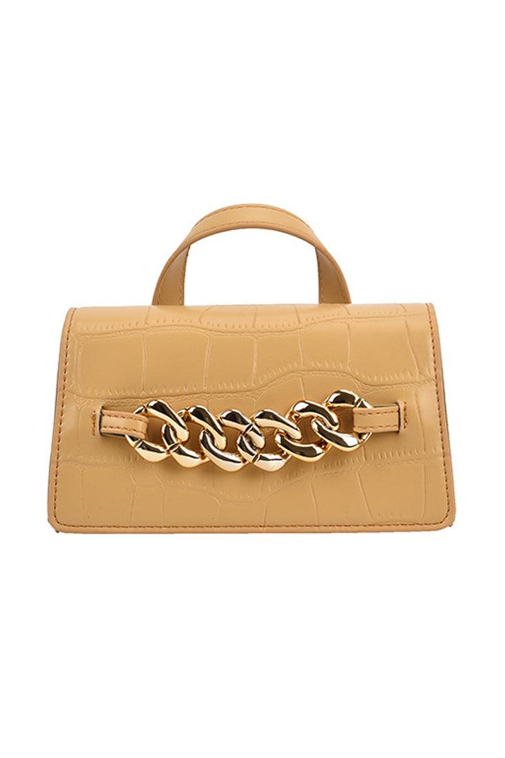 Geel Gouden Ketting Accent Crossbody Tas