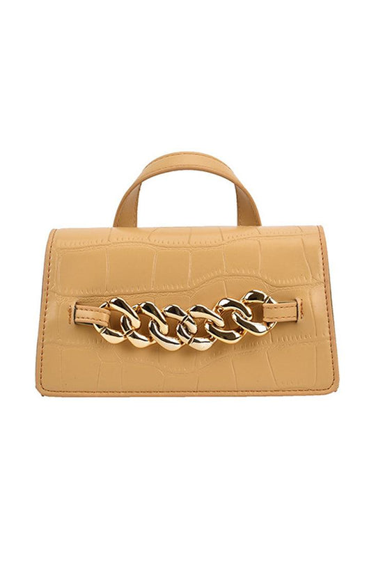 Geel Gouden Ketting Accent Crossbody Tas