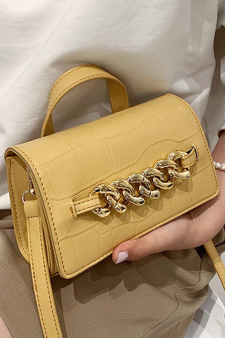 Geel Gouden Ketting Accent Crossbody Tas