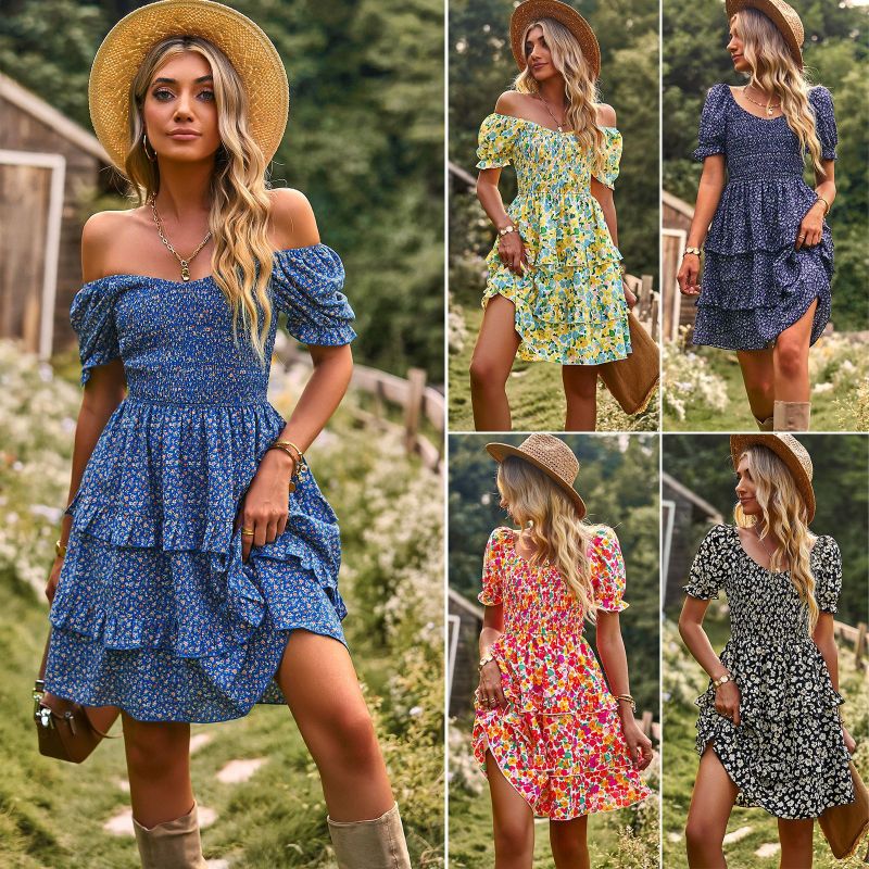 Romantische zomerjurk voor dames met bloemenpatroon